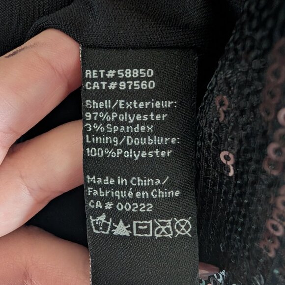 Vintage Jessica Black Sequin Bolero Shrug Ruched Sleeve XL - Picture 9 of 9